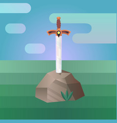 Cartoon Sword In A Stone Royalty Free Vector Image