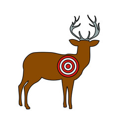 Icon of deer silhouette with target Royalty Free Vector