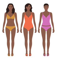 Curvy african american girl in underwear isolated Vector Image
