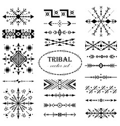 Black-and-white tribal set of design elements Vector Image