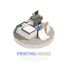 Printing house industry plotter inkjet offset Vector Image