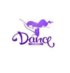 Ballet dance school logo template Ballerina Vector Image