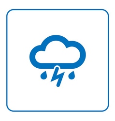 Blue cloud lightning raindrops cartoon image Vector Image