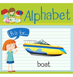 Flashcard alphabet B is for boat Royalty Free Vector Image