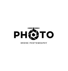 Photography logo with floral aperture Royalty Free Vector