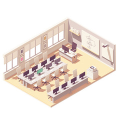 Interior of computer lab Royalty Free Vector Image