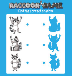 Animal shadow matching game template Royalty Free Vector