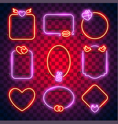 Rectangular red neon frame Royalty Free Vector Image