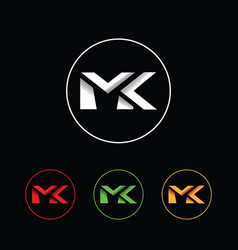 Km logo monogram with hexagon shape and outline Vector Image