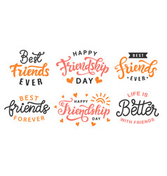 Friends forever logo design set happy friendship Vector Image