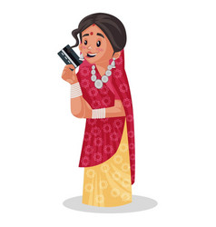 Indian rajasthani woman cartoon Royalty Free Vector Image