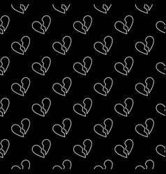 Heartbreak outline concept seamless pattern Vector Image