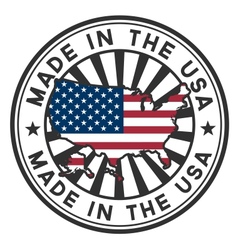 Made in the usa stamp on wooden background Vector Image