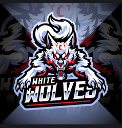 Wild Wolf Head Esport Mascot Logo Design Vector Image