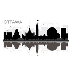 Ottawa City skyline black and white silhouette Vector Image