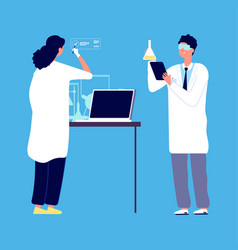 Scientists in lab people in white coat chemical Vector Image