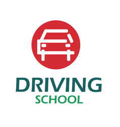 Set of logos driving school car Royalty Free Vector Image