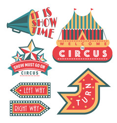 Circus vintage signboard labels banner Royalty Free Vector