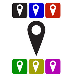 Black map pointer icons set Royalty Free Vector Image