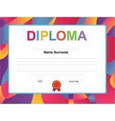 Kids diploma certificate background design Vector Image