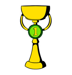 Prize trophies golden first place cup award Vector Image