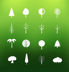 White tree silhouettes clip-art Royalty Free Vector Image