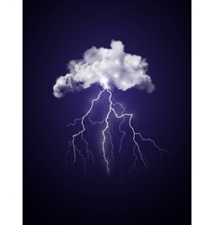 Lightning set in realistic Royalty Free Vector Image