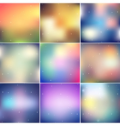Set of abstract blurred lights bokeh background Vector Image
