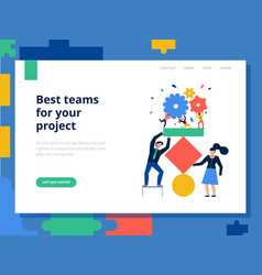 Teamwork flat concept Royalty Free Vector Image