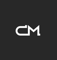 Hexagon initial monogram cm mc logo design Vector Image