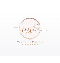 Uw initial logo with colorful circle template Vector Image