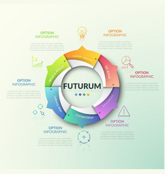Ring-like diagram divided into 5 equal sectors Vector Image