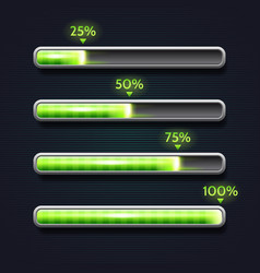 Loading bar icons load progress indicator Vector Image