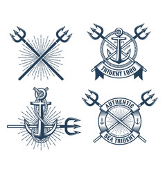 Vintage nautical labels collection Royalty Free Vector Image