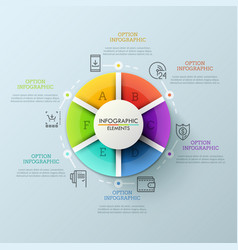 Circle chart template with 6 options Royalty Free Vector