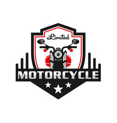 Motorcycle repair logo design Royalty Free Vector Image