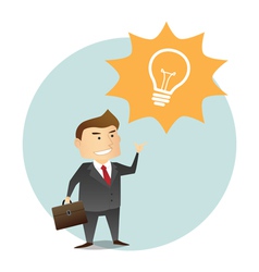 Clever business man and idea bulb Royalty Free Vector Image