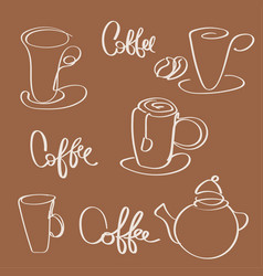 Hand drawn coffee set Royalty Free Vector Image