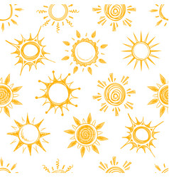 Smiling sun seamless pattern Royalty Free Vector Image