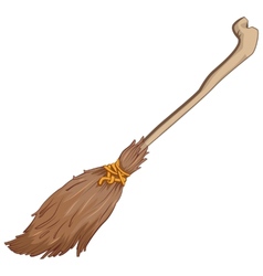 Witches broom stick Old broom Halloween Royalty Free Vector