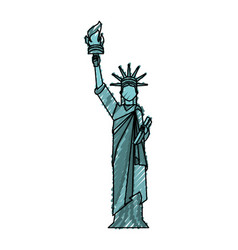 Scribble statue of liberty cartoon Royalty Free Vector Image