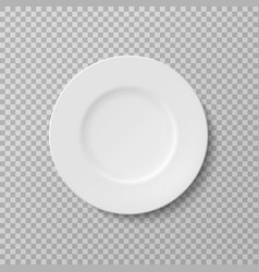 White plate isolated on transparent background Vector Image