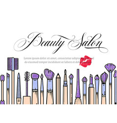 Makeup artist banner new collection background Vector Image