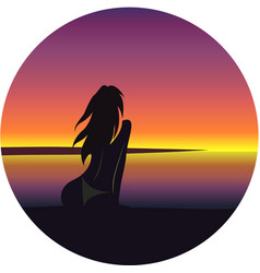 Girls rest on beach set Royalty Free Vector Image
