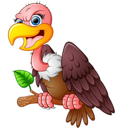 Cute vulture cartoon Royalty Free Vector Image