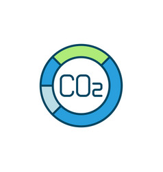 Co2 carbon dioxide pie chart concept line Vector Image