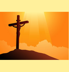 Hand jesus christ nailed to cross Royalty Free Vector Image