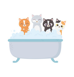 Cartoon dog having a bath Royalty Free Vector Image