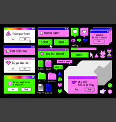 Abstract 80s interface retro computer black Vector Image
