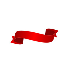 Red elegant curved ribbon isolated icon Royalty Free Vector